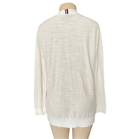 NWOT Tommy Hilfiger White Open‎ Cotton Cardigan Long Lightweight Pocket Tunic - Picture 3 of 6